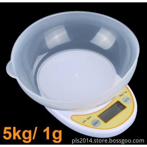 5kg*1g 1kg*0.1g Digital Kitchen Scale with Bowl